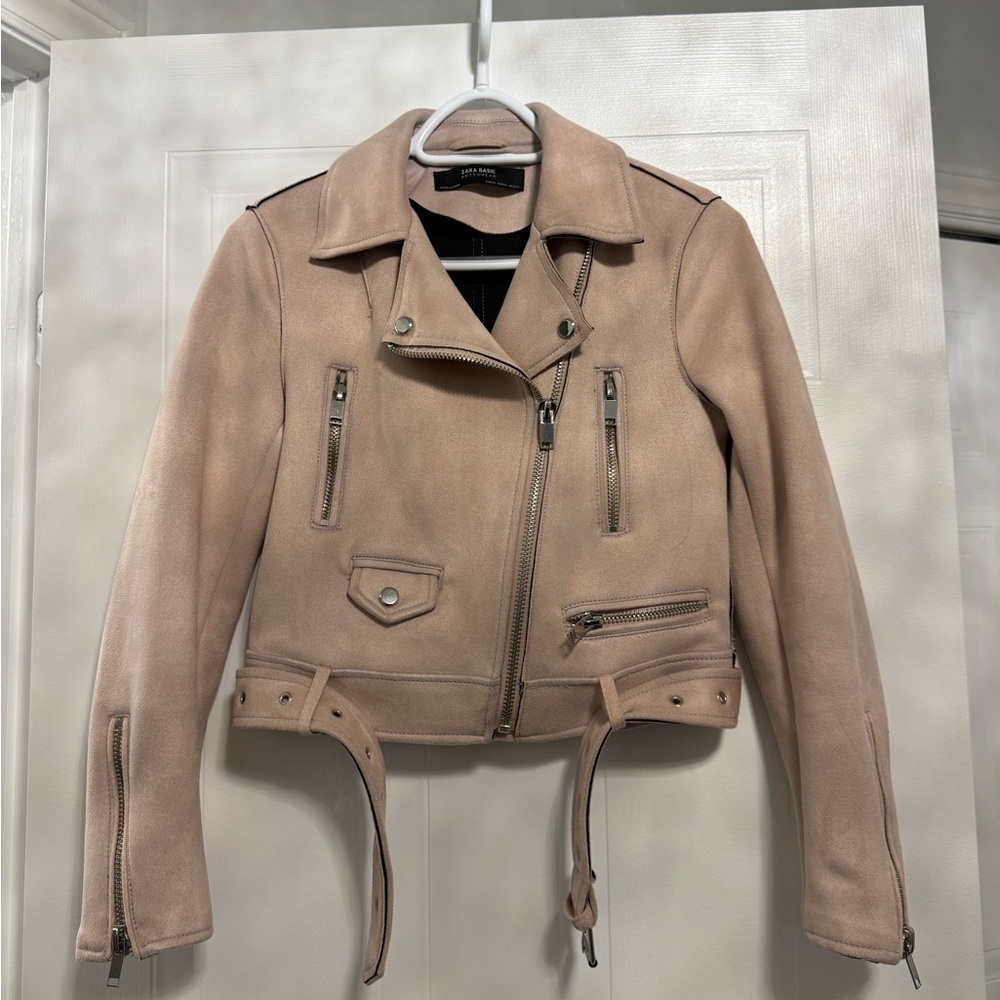 Pale Pink Suede Jacket